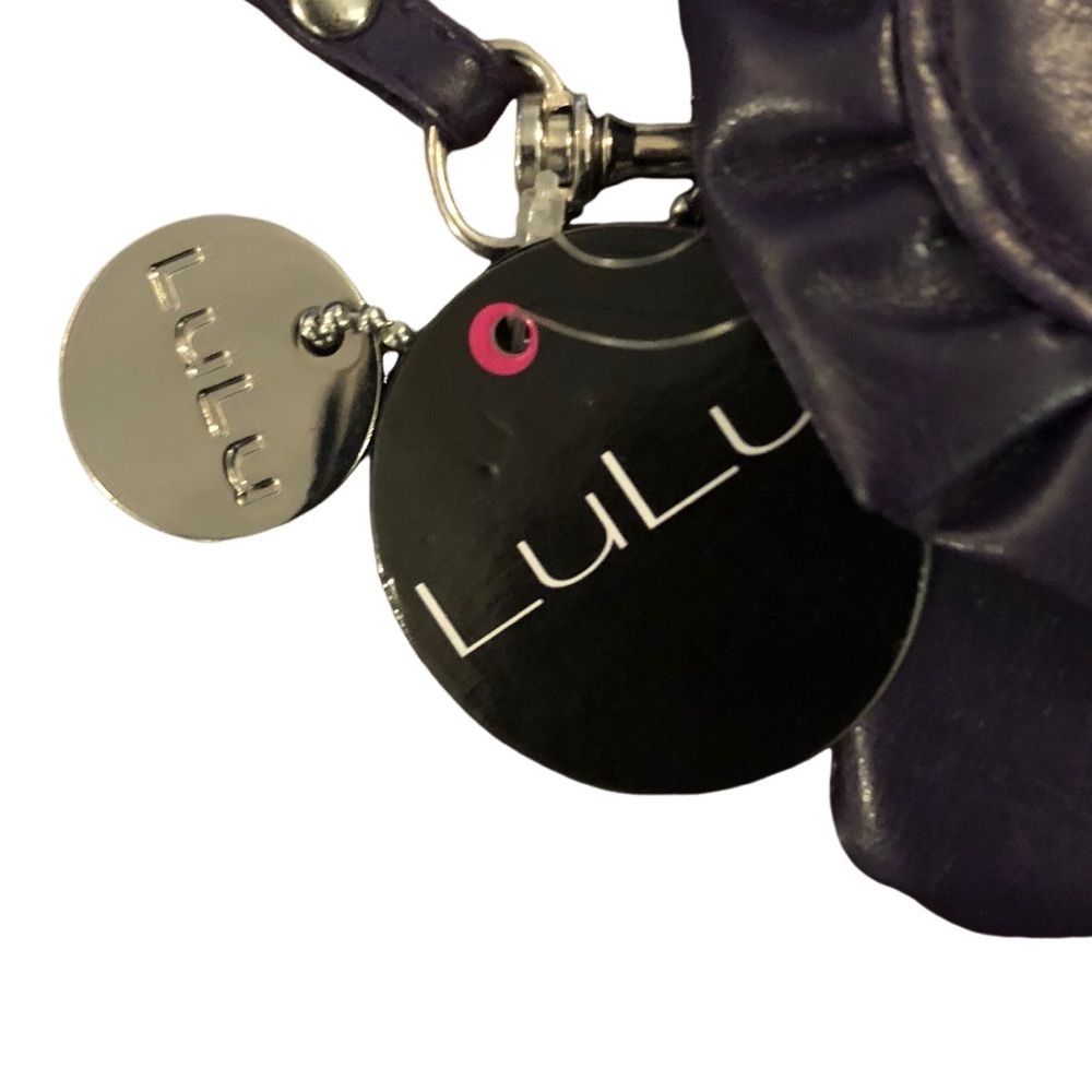 Lulu NYC Vegan Wristlet Fully Lined with Ruffled Edge/Wrist Strap- NWT, Purple - Picture 7 of 9